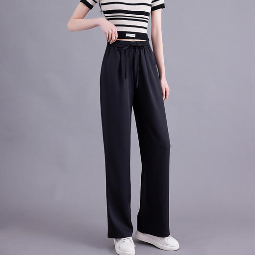 冰丝窄版阔腿裤，夏季新款薄款垂感显瘦休闲直筒女防蚊裤TR-LXH89061 商品图1