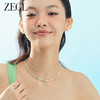 ZEGL设计师冰透小彩串叠戴碎银子项链女双层锁骨颈链 商品缩略图4