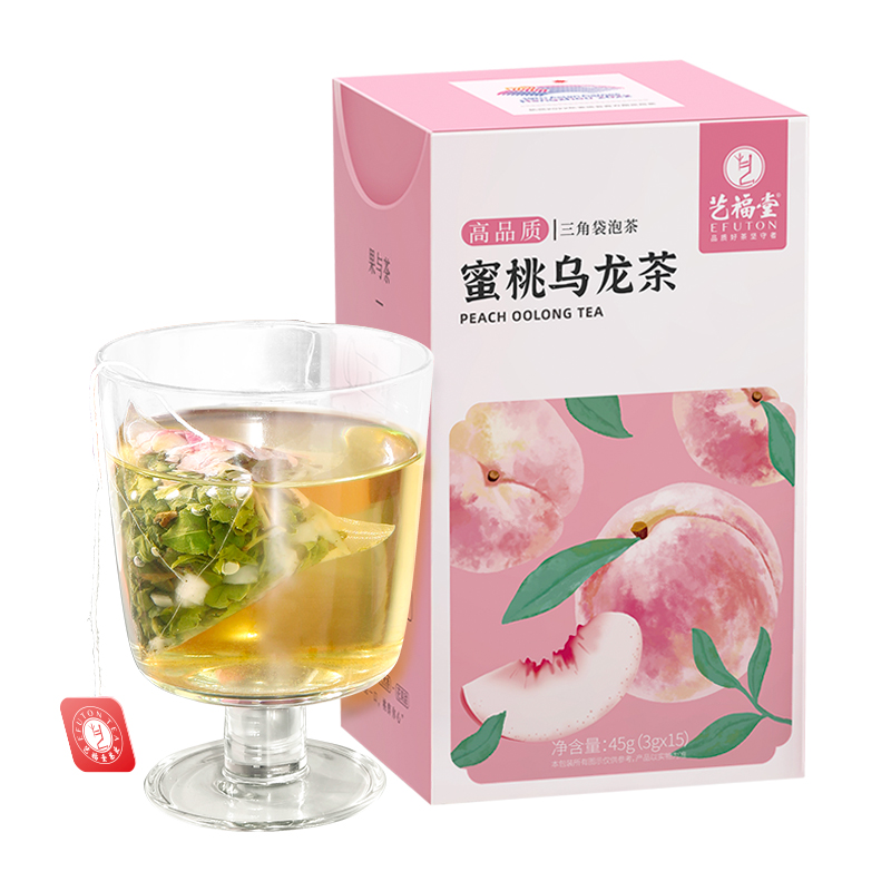 【第2件半价】艺福堂 蜜桃乌龙茶  三角茶包冷泡茶水果茶 45g/盒