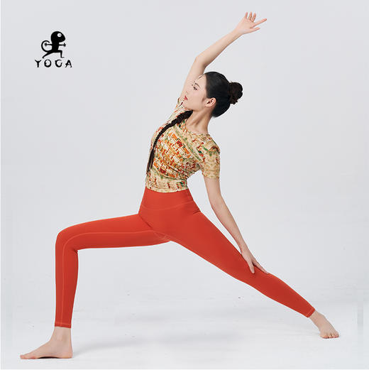 壁虎瑜伽水母纱面料   【翼马】大U美背印花短袖（无胸垫）清仓不退不换 商品图5