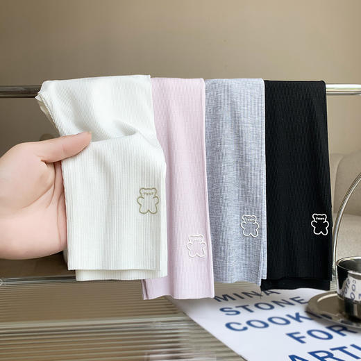 咘米儿夏季新款儿童打底裤女韩版小熊女童外穿宝宝硅胶七分裤子_HLY 商品图0