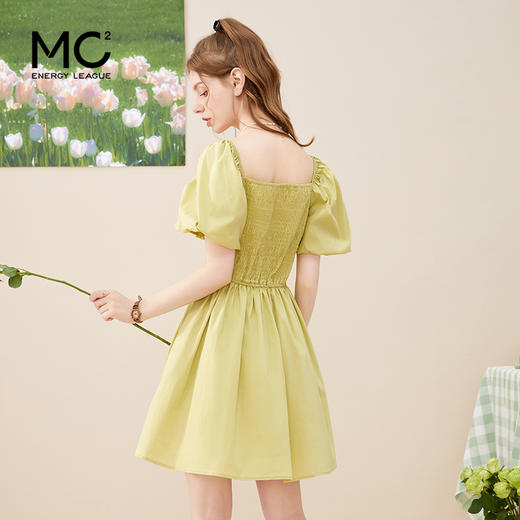 女装方领胸部打褶连衣裙-8397Q3223002 商品图4