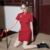 【服装鞋包】年轻少女款日常可穿修身款连衣裙红色国风新中式改良旗袍 商品缩略图3