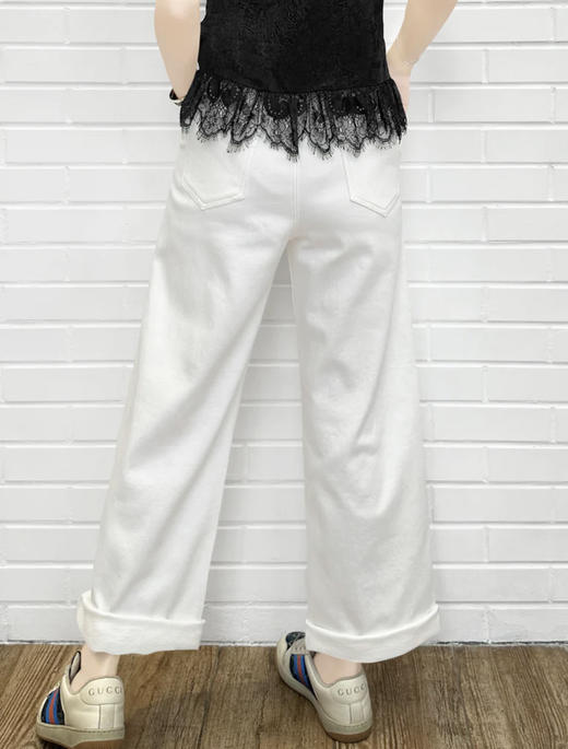 TYNVIE 插袋直筒阔腿裤-白色 商品图7