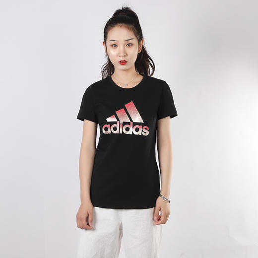 【微瑕清仓 不退不换 介意慎拍】Adidas/阿迪达斯短袖女上衣T恤跑步健身训练服运动服半袖FJ5010 商品图0