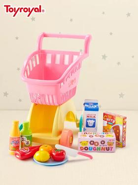 Toyroyal日本皇室欢乐购物车超市玩具仿真便利店男女孩过家家套装TRY-TR5460