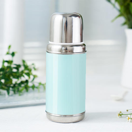 独角犀Rhinolife-TD50300107 复古时尚保温杯湖光绿350mL 商品图5