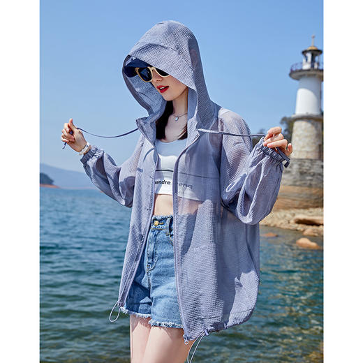 HR WK89139防晒衣轻薄连帽舒适透气纯色宽松 商品图2