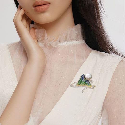 东方只此青绿珐琅千里江山图胸针女夏季气质高端配饰别针固定衣服 商品图4