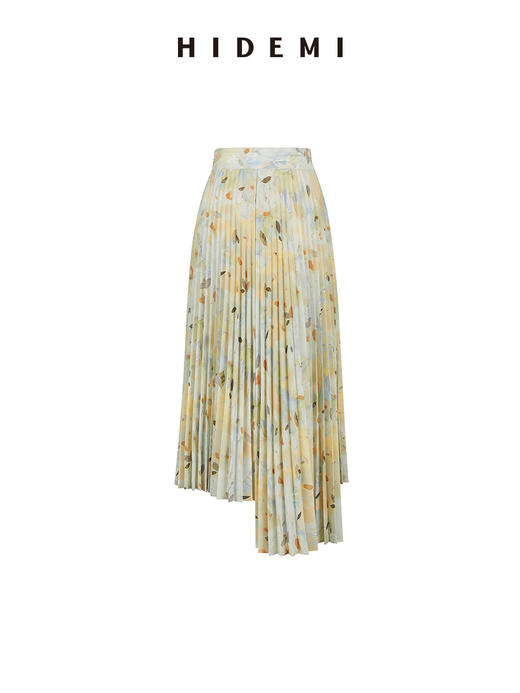 HIDEMI度假系列“夏日捕梦”艺术感手绘印花压褶套装 短袖衬衫/背心/百褶裙/短裤 商品图11