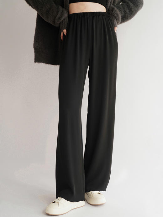 My Dearest｜7047PA  GALA ACETATE PANTS [ 松紧腰醋酸长裤 黑 / 白 ] 商品图3