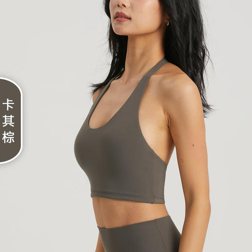 【3~5天发货】跃牌【美度空间】系列莱卡裸感挂脖半固定罩杯瑜伽文胸 WX1522（一体式胸垫） 商品图4