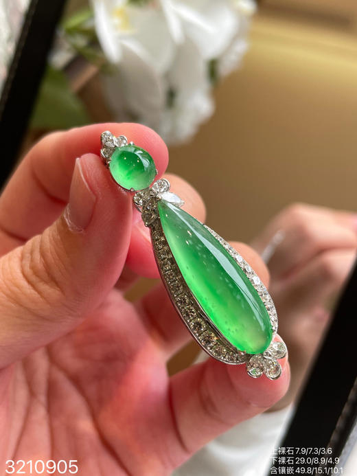 玻璃木艳绿水滴吊坠 99999【3210905】 商品图5