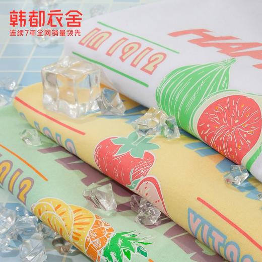 韩都衣舍2023夏季新款女装水果印花T恤女宽松凉感短袖上衣DX0034 商品图3