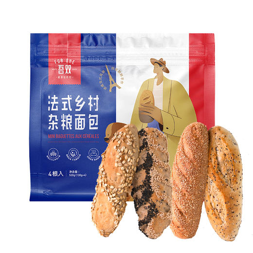 【代发】吾双法式乡村杂粮面包青稞藜麦燕麦全麦烘焙硬式法棍三明治欧包 商品图3