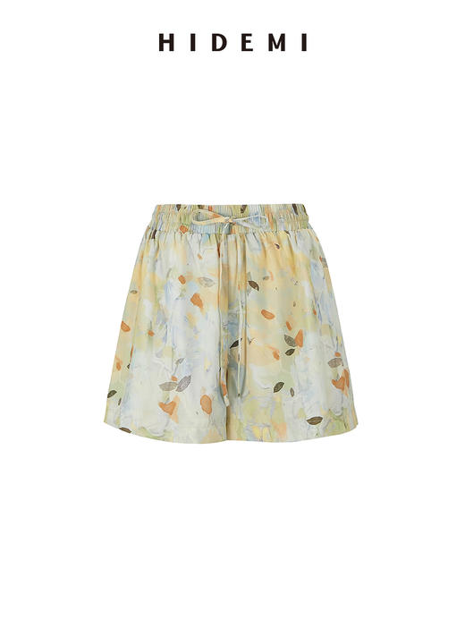 HIDEMI度假系列“夏日捕梦”艺术感手绘印花压褶套装 短袖衬衫/背心/百褶裙/短裤 商品图14