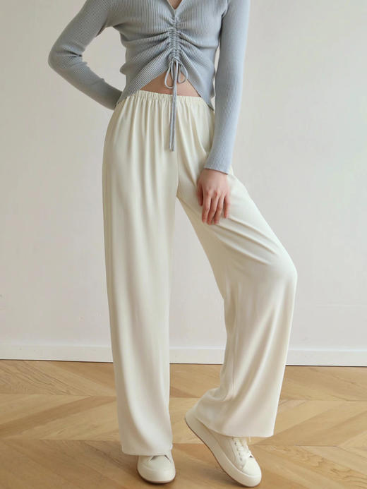 My Dearest｜7047PA  GALA ACETATE PANTS [ 松紧腰醋酸长裤 黑 / 白 ] 商品图2