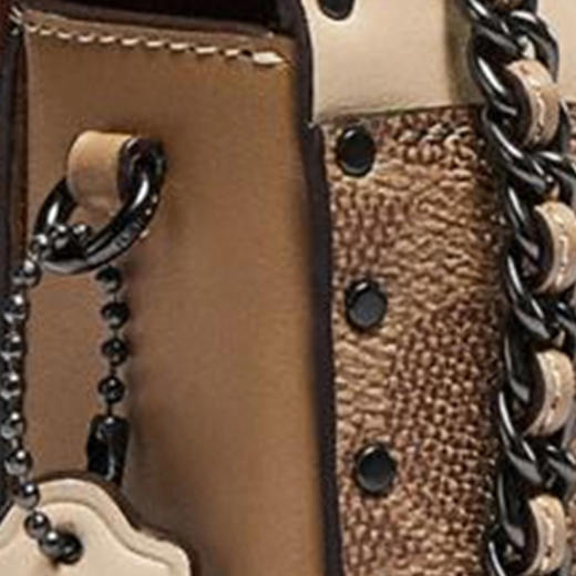 蔻驰COACH奢侈品女士专柜款MADISON系列16号小号单肩包卡其色拼色PVC配皮C2462V5SNE 商品图4