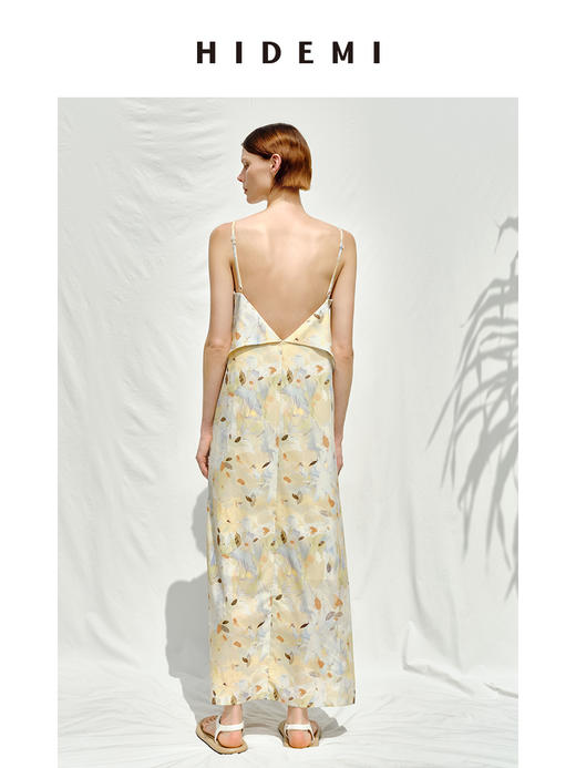 HIDEMI 度假系列“夏日捕梦”限定款手绘印花设计感飘逸吊带连衣裙 商品图1