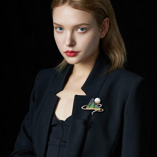 东方只此青绿珐琅千里江山图胸针女夏季气质高端配饰别针固定衣服 商品图3