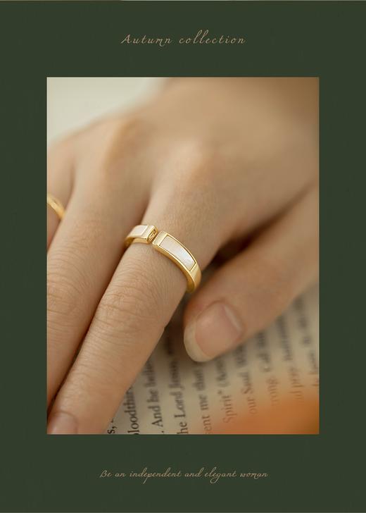 Oflye潮流饰品 轻奢贝壳戒指女新款小众设计食指戒精致开口戒指环潮 商品图7