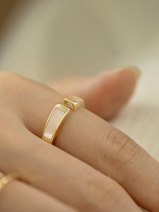 Oflye潮流饰品 轻奢贝壳戒指女新款小众设计食指戒精致开口戒指环潮 商品图0