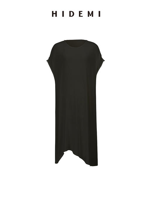 HIDEMI 度假系列极简圆领廓形云朵薄针织T恤连衣裙 商品图10