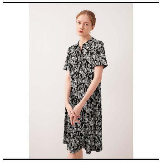 3楼珍贝桑蚕丝衬衫领连衣裙 商品图1