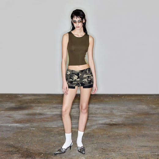 NUTH“奇异果”｜拼色吊带背心正反两穿设计感短款修身背心 商品图3