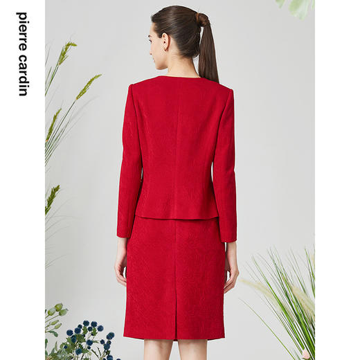 皮尔卡丹女装半身裙红色三醋酸高级感场合通勤包臀裙P3114S3013T0
 商品图1