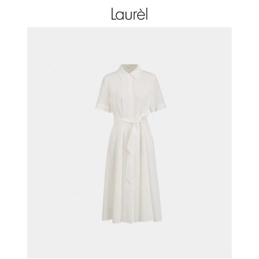 Laurel劳芮 双压褶通勤系带简约衬衫连衣裙LWD341Y03700 商品图6