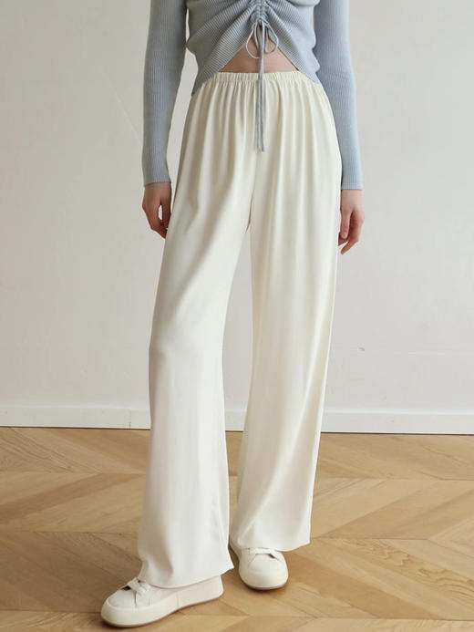 My Dearest｜7047PA  GALA ACETATE PANTS [ 松紧腰醋酸长裤 黑 / 白 ] 商品图4