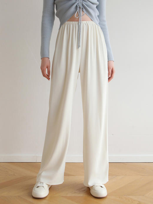 My Dearest｜7047PA  GALA ACETATE PANTS [ 松紧腰醋酸长裤 黑 / 白 ] 商品图5