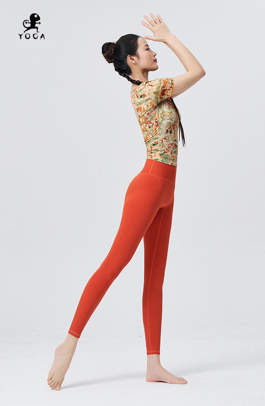 壁虎瑜伽水母纱面料   【翼马】大U美背印花短袖（无胸垫）清仓不退不换 商品图7