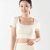 【限时秒】YOGACODE火树银花/镂空美背前胸打褶可拆卸胸垫瑜伽短袖YCDS498 商品缩略图7