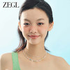 ZEGL设计师冰透小彩串叠戴碎银子项链女双层锁骨颈链 商品缩略图1