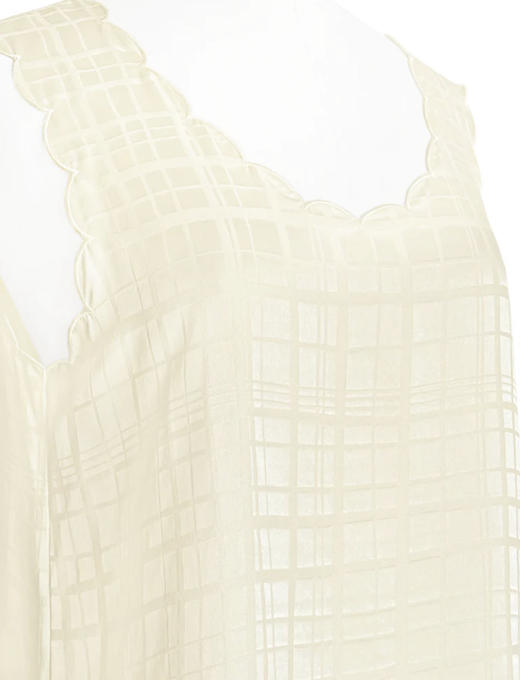 TYNVIE 波浪边车花背心 - 米白 商品图5