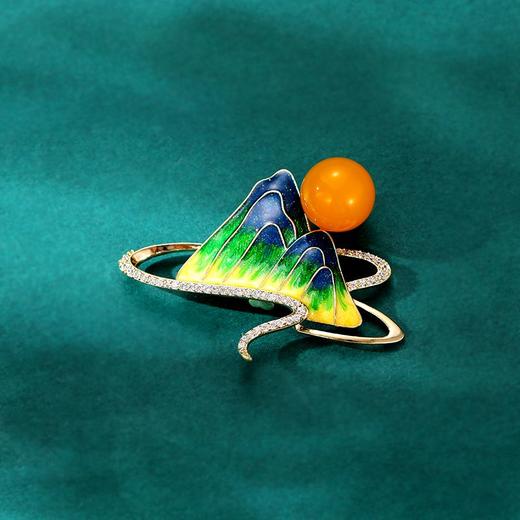 东方只此青绿珐琅千里江山图胸针女夏季气质高端配饰别针固定衣服 商品图6