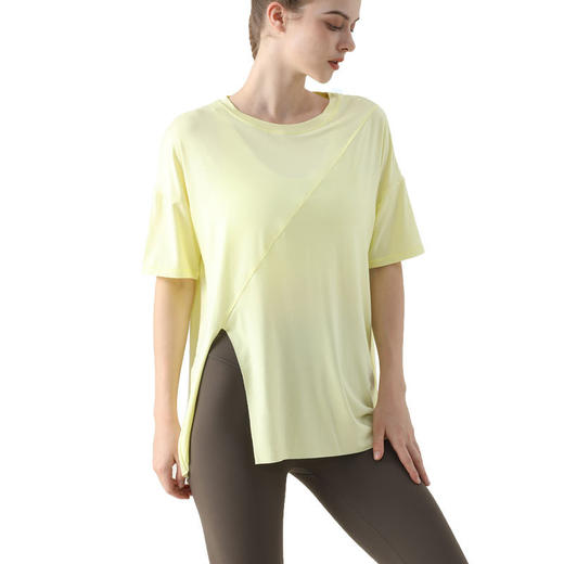 侧腰开叉罩衫女宽松跑步健身速干运动T恤夏季显瘦瑜伽服短袖上衣JM 000  DX939 商品图5