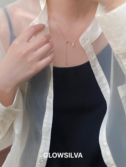 s925银镀金锆石项链 商品图4