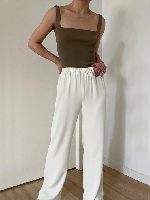 My Dearest｜7047PA  GALA ACETATE PANTS [ 松紧腰醋酸长裤 黑 / 白 ] 商品图0