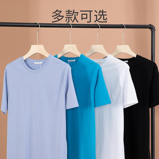I'd爱帝男士夏季亲肤透气棉纯色短袖T恤衫 商品图6