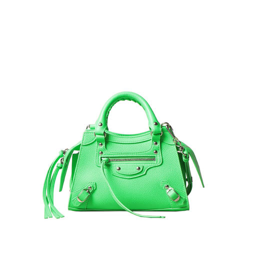 BALENCIAGA 女士荧光绿皮质Neo Classic系列小号手提斜跨包 638524-15Y4Y-3807 商品图1