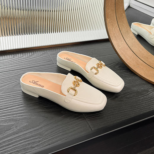 【码数偏小建议拍大一码】买1送1一脚蹬“懒人”鞋拖法式气质半拖 2023新款夏季穆勒鞋可外穿，柔软舒适易打理，鞋底防滑凉鞋 商品图7