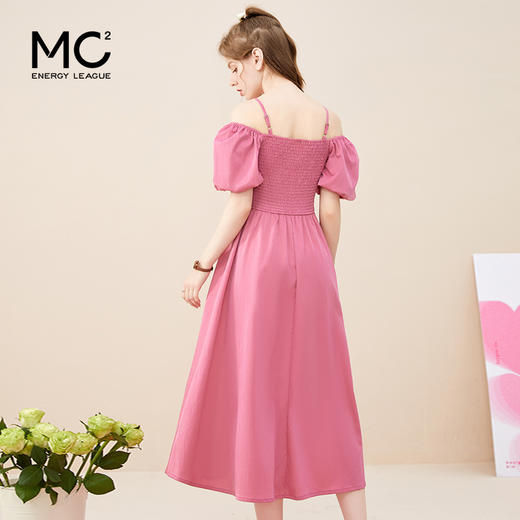 女装一字领收腰A摆净色连衣裙-97075Q3223003 商品图4