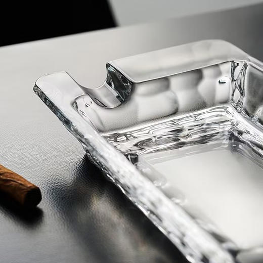 【清仓特惠3折】捷克进口BOHEMIA 波西米亚水晶玻璃 客厅厅办公室创意潮流雪茄烟灰缸 水立方烟灰缸22cm 商品图5