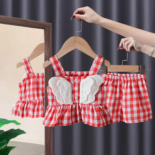 【乖巧可爱！新款童装吊带两件套】清新可爱，甜美小巧，夏季女婴童套装时尚女宝宝短裤-LU六一儿童节礼物优选 商品图6