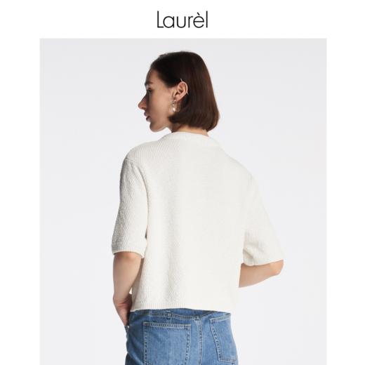 Laurel劳芮棉个性轻松带子纱箱型针织开衫LWL342M08100 商品图5
