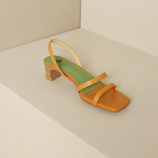 时尚法式气质简约，杏色方头露趾细跟高跟罗马鞋NX-m1563 商品图5