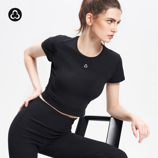 TITIKA ACTIVE瑜伽服速干圆领T恤女四面弹透气速干百搭夏季修身度短袖上衣Basic  21076 商品图2
